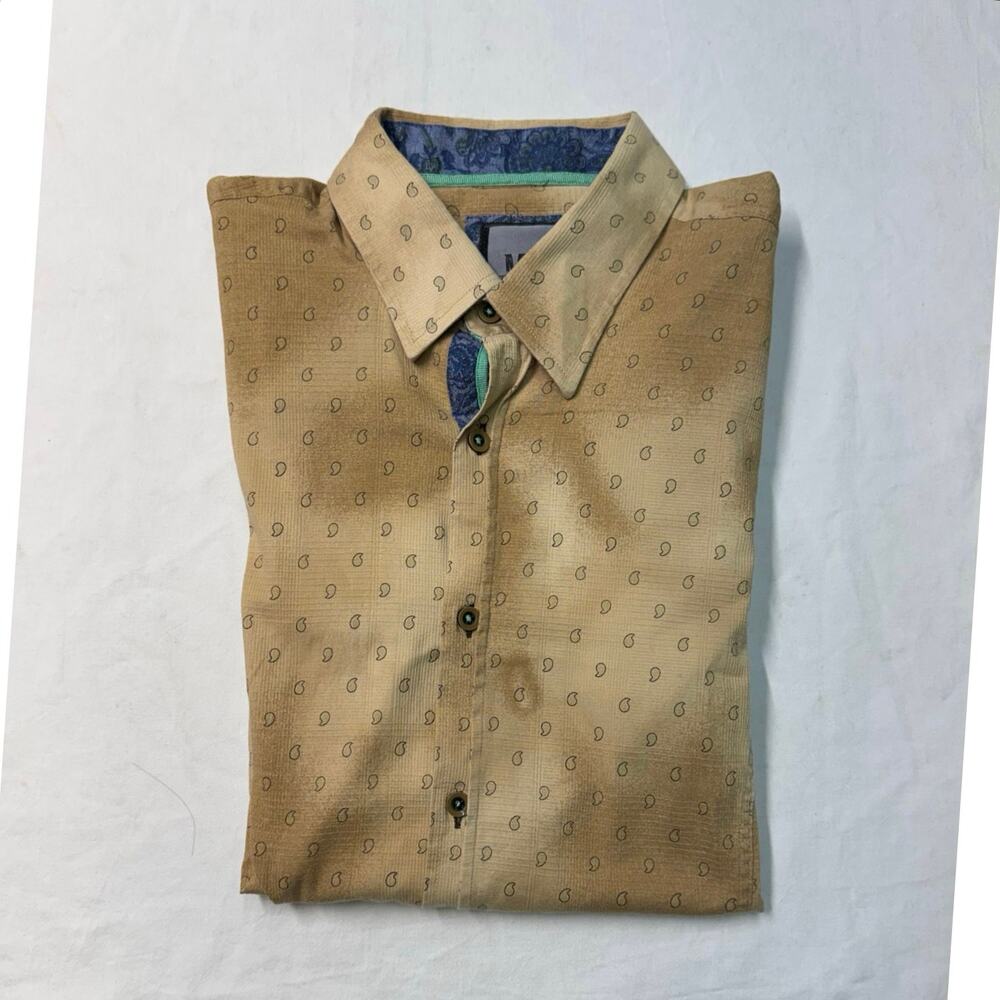 Mizumi Collezioni Mens all over print shirt button down size XL shorts sleeve